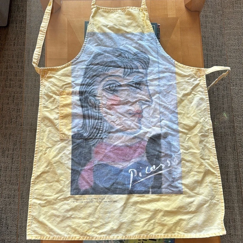 Vintage PABLO PICASSO MARIGOLD Ent. Apron rare yellow authorized by Heirs 1983